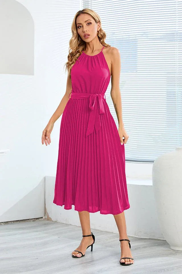 Halter Neck Midi Dress - View 13 | TEVQA