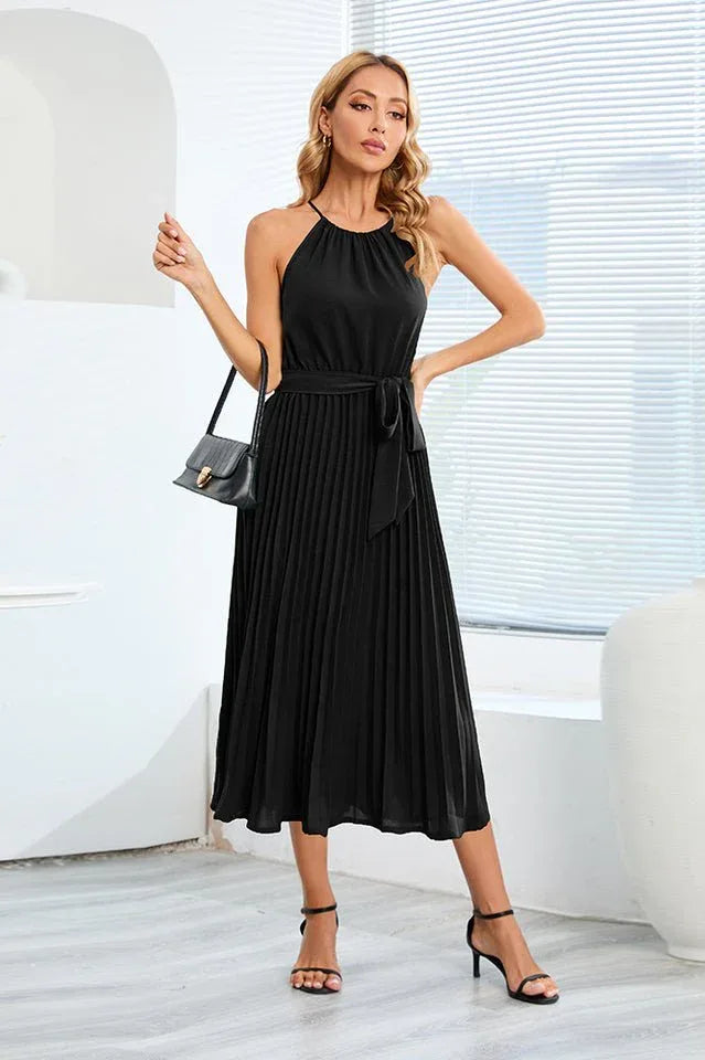 Halter Neck Midi Dress - View 8 | TEVQA