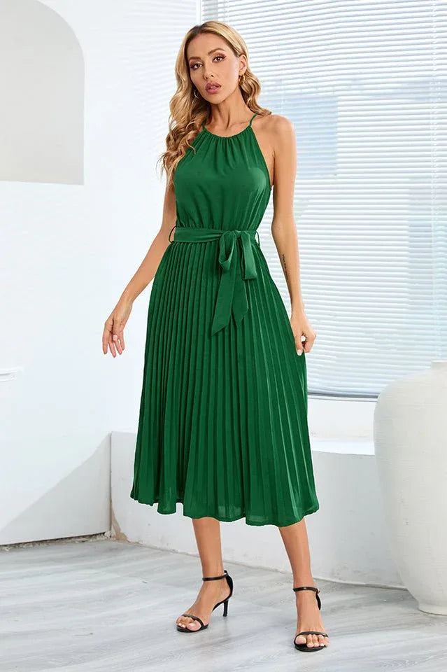 Halter Neck Midi Dress - View 25 | TEVQA