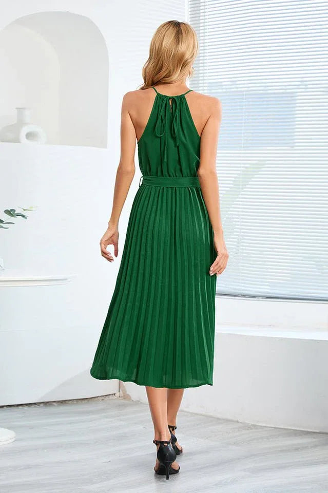 Halter Neck Midi Dress - View 27 | TEVQA