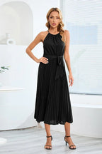 Halter Neck Midi Dress - View 7 | TEVQA