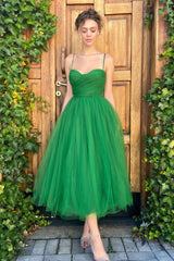 Pleats Spaghetti Straps Midi Dress - Tevqa