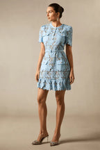 Floral lace mini dress - View 7 | TEVQA