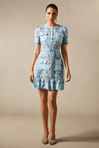 Floral lace mini dress - View 6 | TEVQA