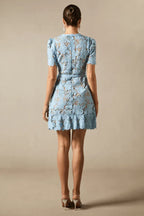 Floral lace mini dress - View 8 | TEVQA
