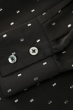 Belted Midi Shirt Dress with Rhinestone Dots - View 11 | TEVQA