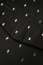 Belted Midi Shirt Dress with Rhinestone Dots - View 12 | TEVQA