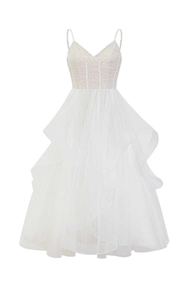 Sleeveless Sweetheart Tulle Lace Maxi Dress - Tevqa