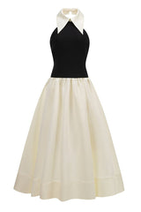 Spiral Lapel leeveless Maxi Dress - Tevqa