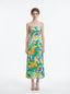 Tropical Strapless Back Cut Out Midi Dress - TEVQA
