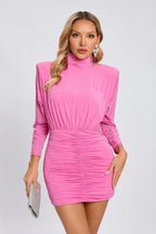 Turtle Crystal Embellished Draped Mini Dress - TEVQA
