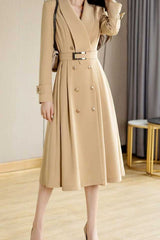 V - Neck Trench Coat - Tevqa
