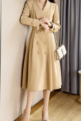 V - Neck Trench Coat - Tevqa