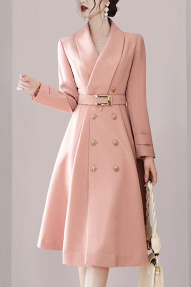 V - Neck Trench Coat - Tevqa