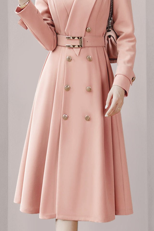 V - Neck Trench Coat - Tevqa