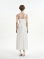 White Halterneck Cut Out Maxi Dress - TEVQA