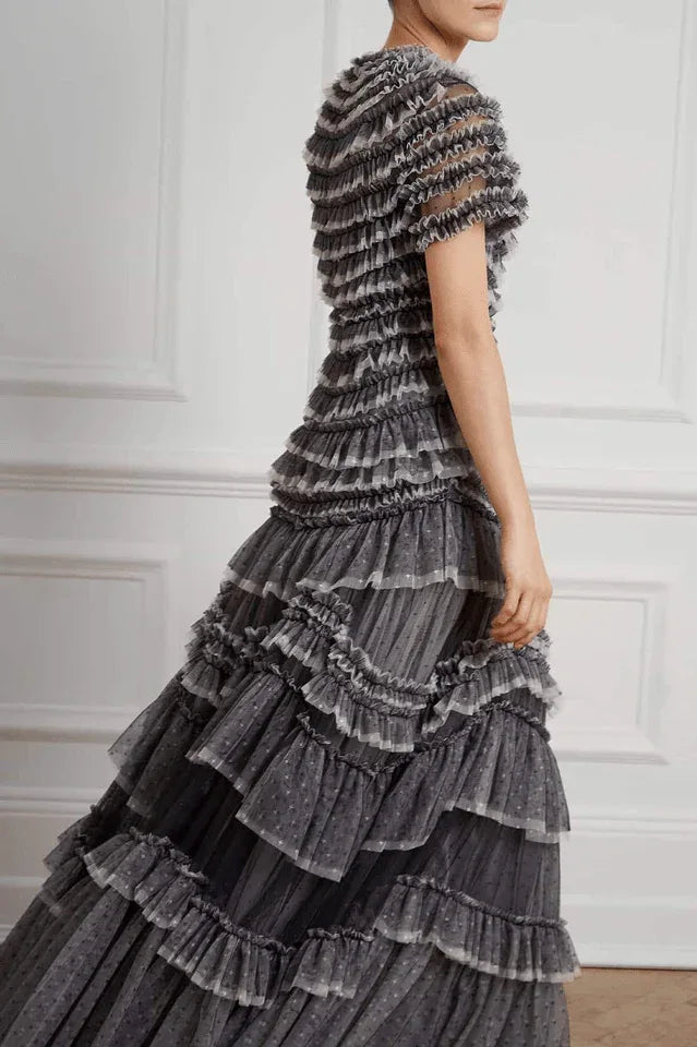 Wild Rose Ruffle Gown - TEVQA Secondary image