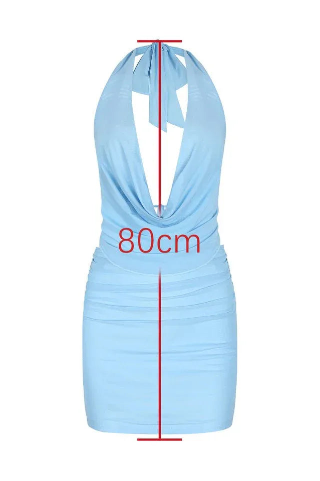Willis Cowl Neck Party Mini Dress - TEVQA