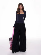 Women's Black Mock Two - Piece Bolero Slim Crop Top - TEVQA