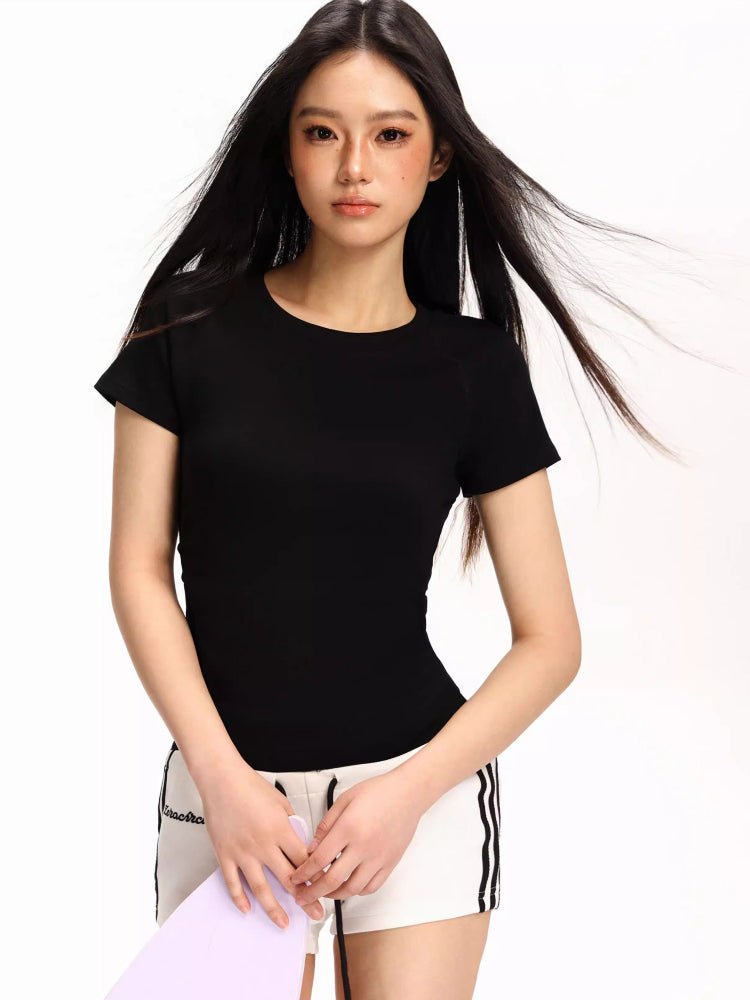 Women's Ruched Waist Slim Fit Knit Top - TEVQA