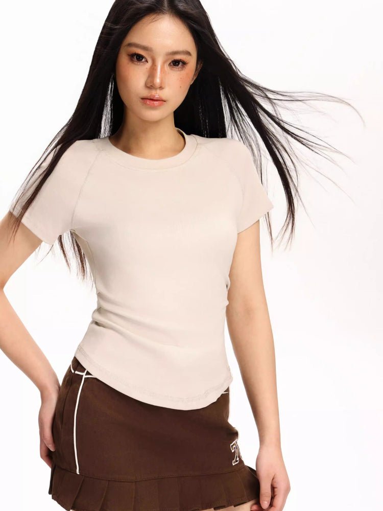 Women's Ruched Waist Slim Fit Knit Top - TEVQA