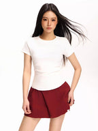 Women's Ruched Waist Slim Fit Knit Top - TEVQA