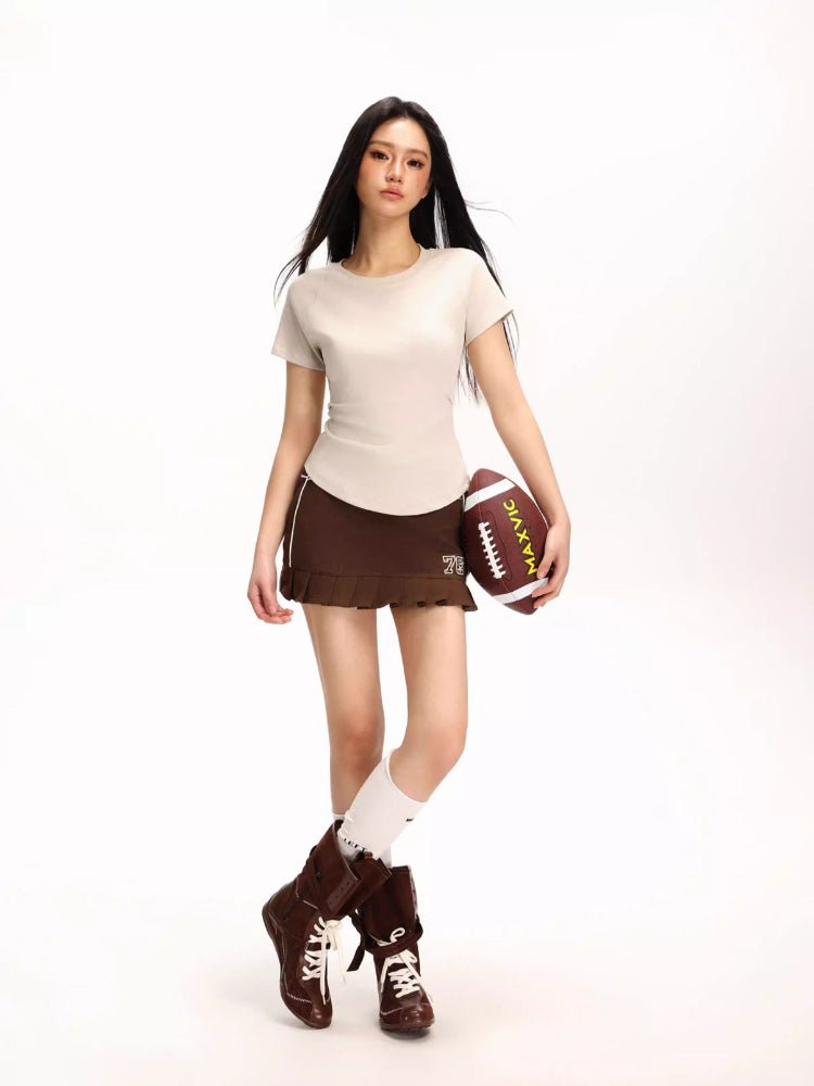 Women's Ruched Waist Slim Fit Knit Top - TEVQA