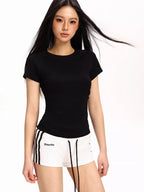 Women's Ruched Waist Slim Fit Knit Top - TEVQA